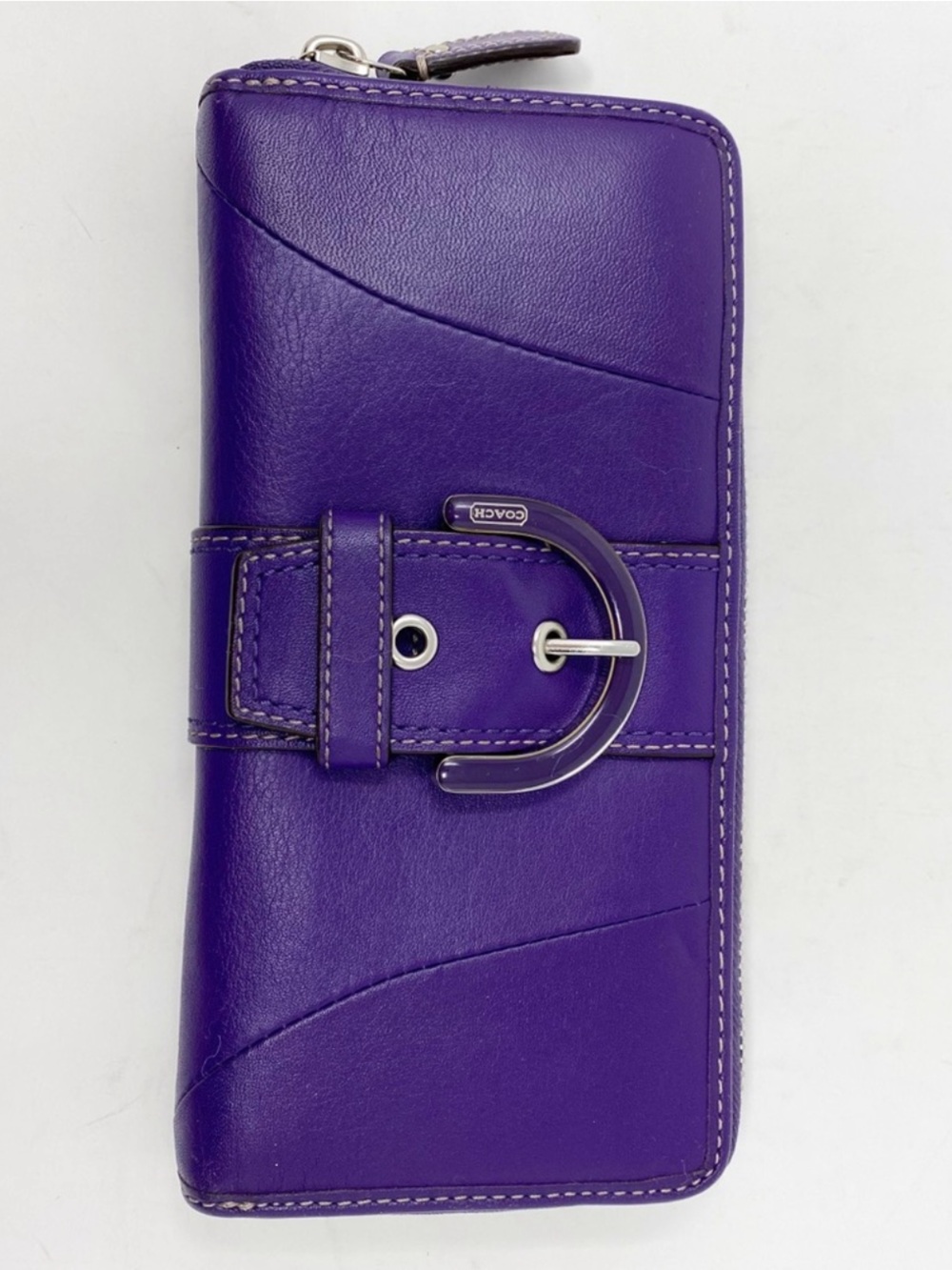 Coach Vintage Deep Purple Soho Zip Around Wallet